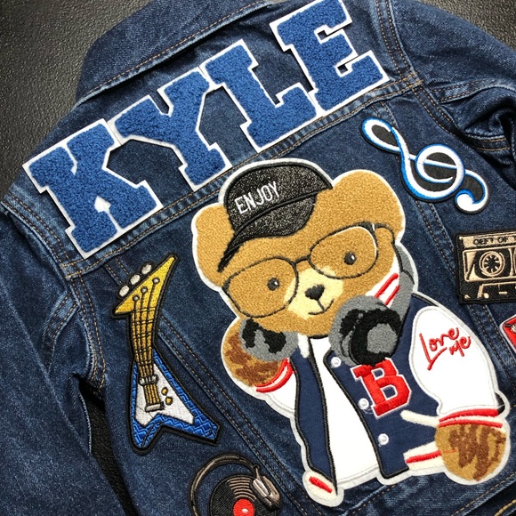 Amazing Boys “I ❤️ Music” Denim Jacket designed by STORY PATCH’D! PERSONALIZE! - Picture 7 of 9